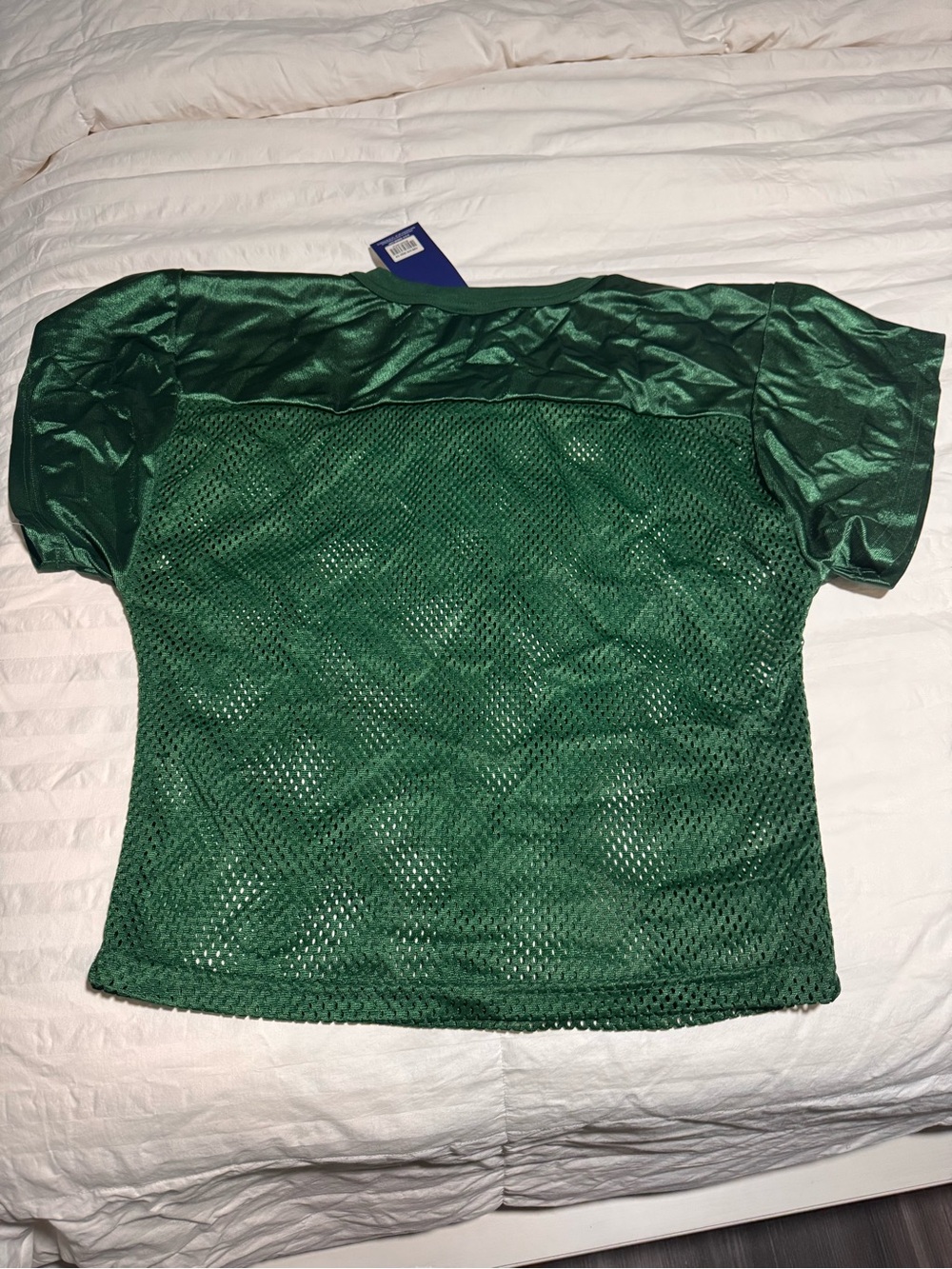 Vintage Reebok Green Mesh Cropped Practice Football Jersey Y2K Streetwear S/M